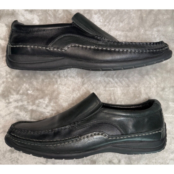 Skechers Collection Black Leather Slip On Square Toe Loafers Mens Size 8.5 Y2K main image 7